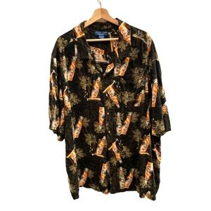 Mens Puritan Hawaiian button down shirt beer print 3X